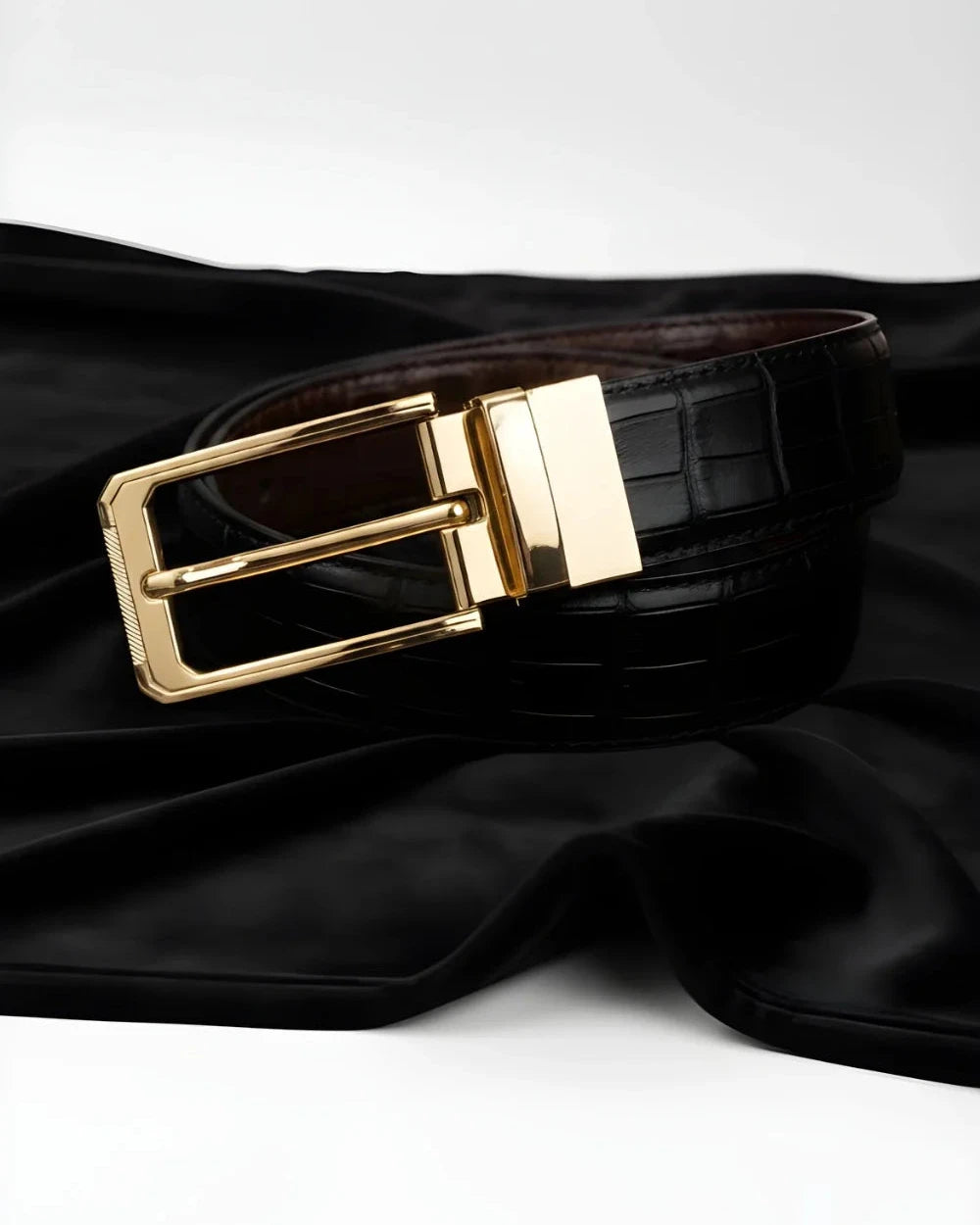 Gold Crocodile (Reversible 2 in 1 Belt)