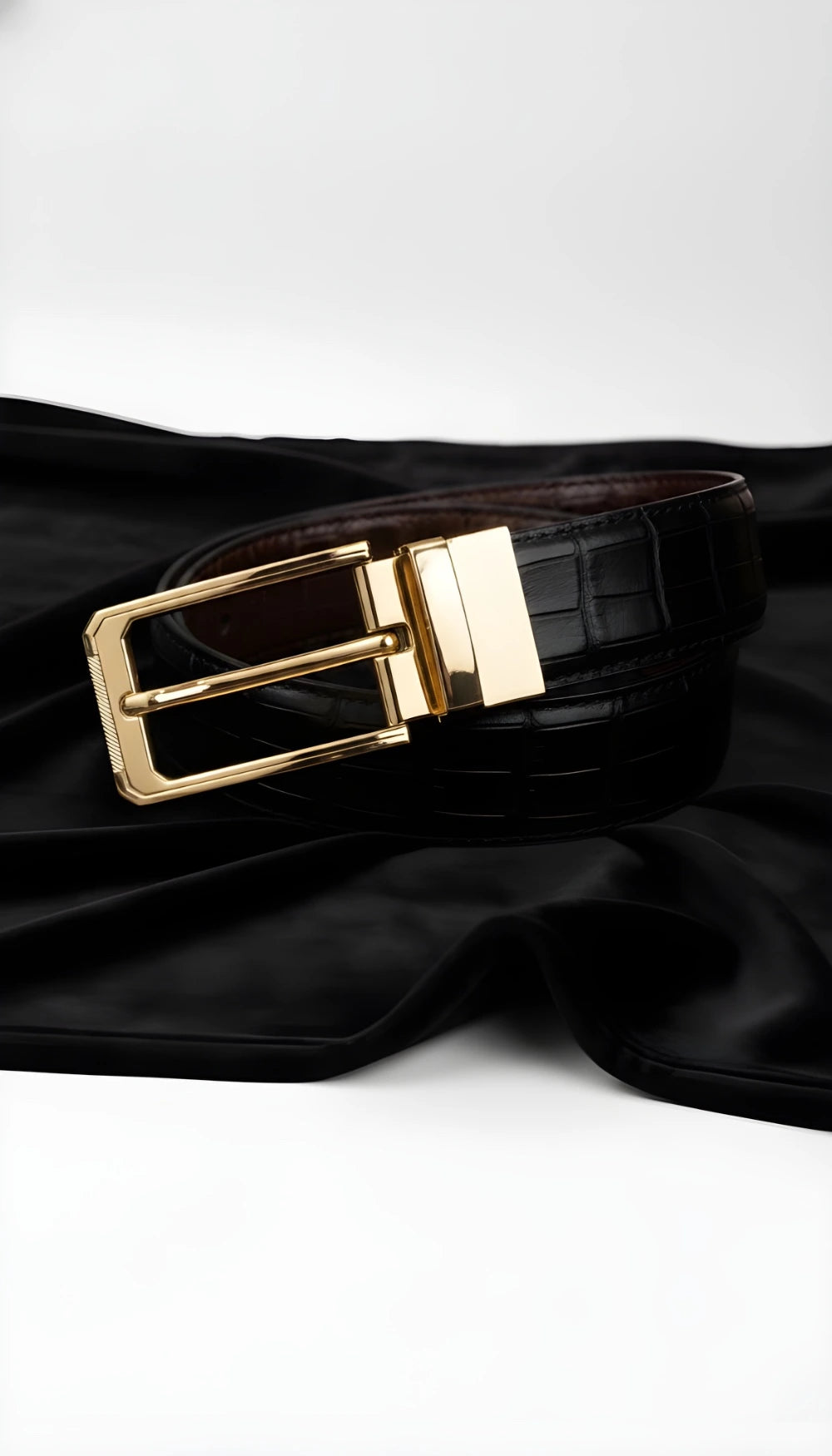 Gold Crocodile (Reversible 2 in 1 Belt)