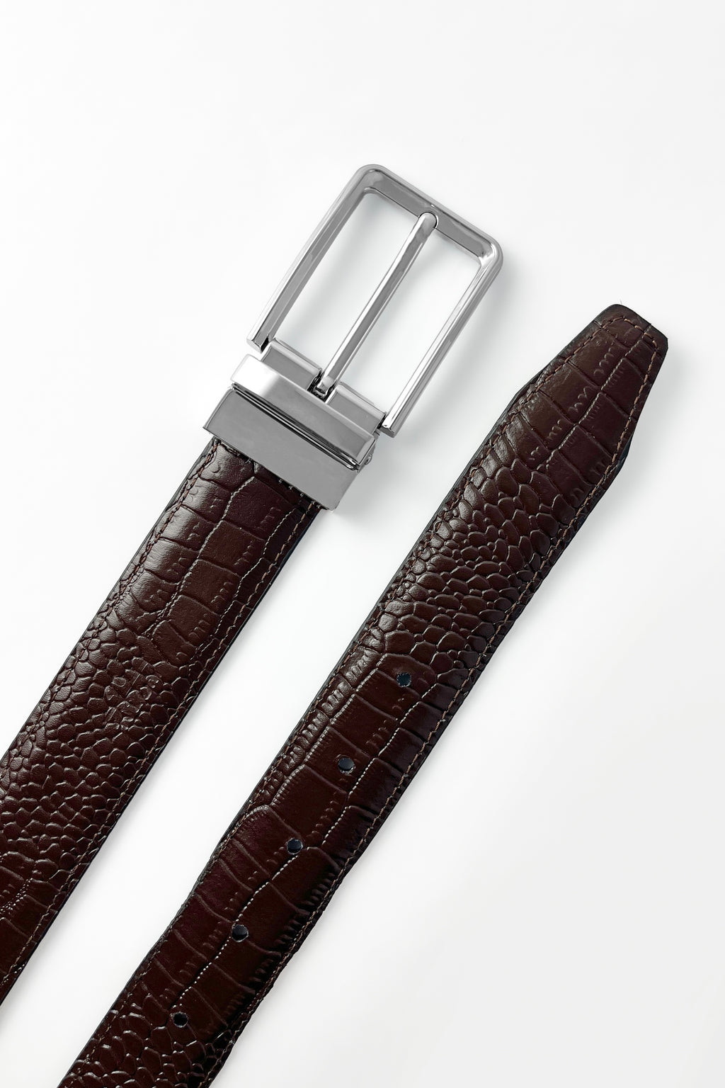 Silver Croc Reversible (2 in 1) Belt