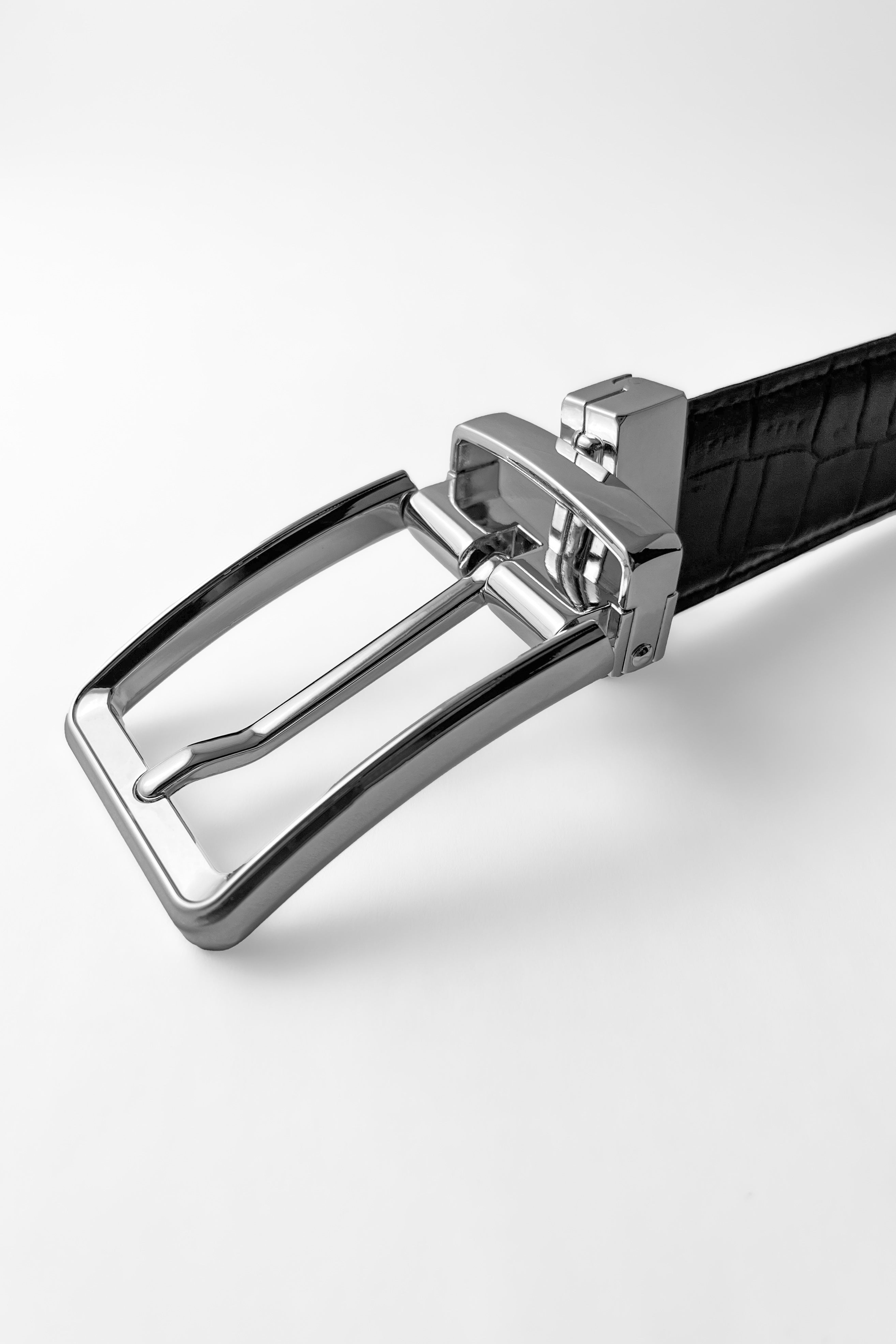 Silver Croc Reversible (2 in 1) Belt