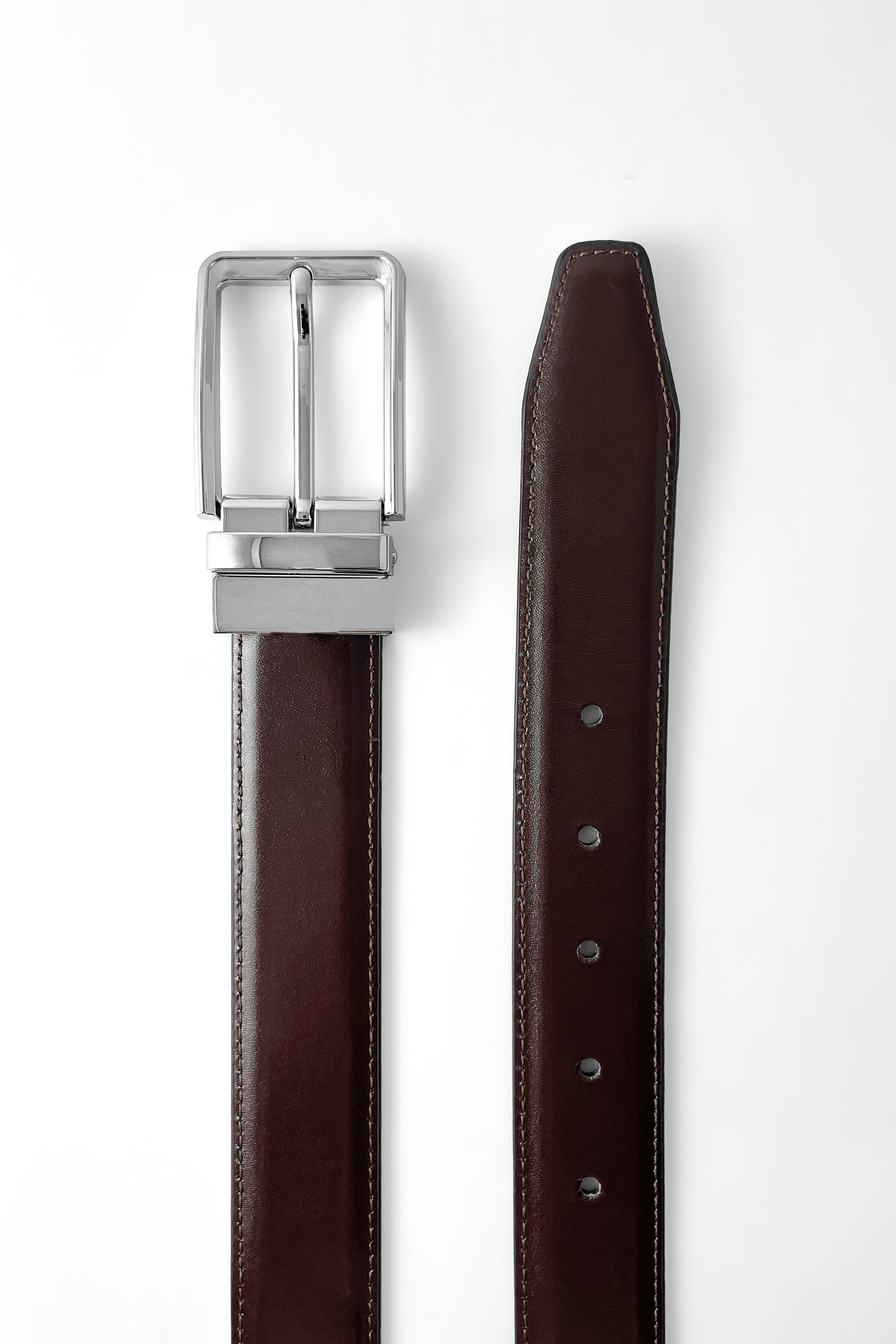 Silver Plain Reversible (2 in 1) Belt