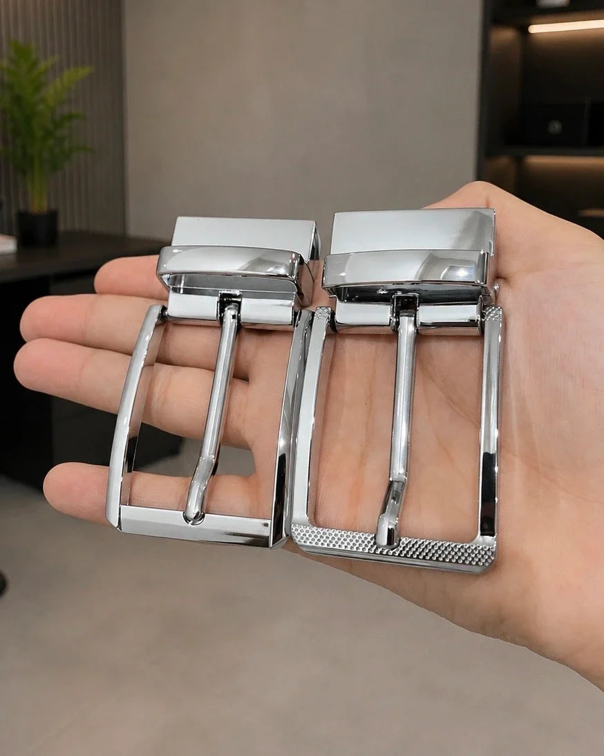 Silver Pin-dot (Reversible 2 in 1 Belt)