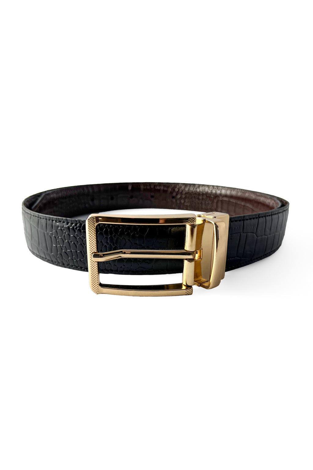 Gold Croc Reversible (2 in 1) Belt