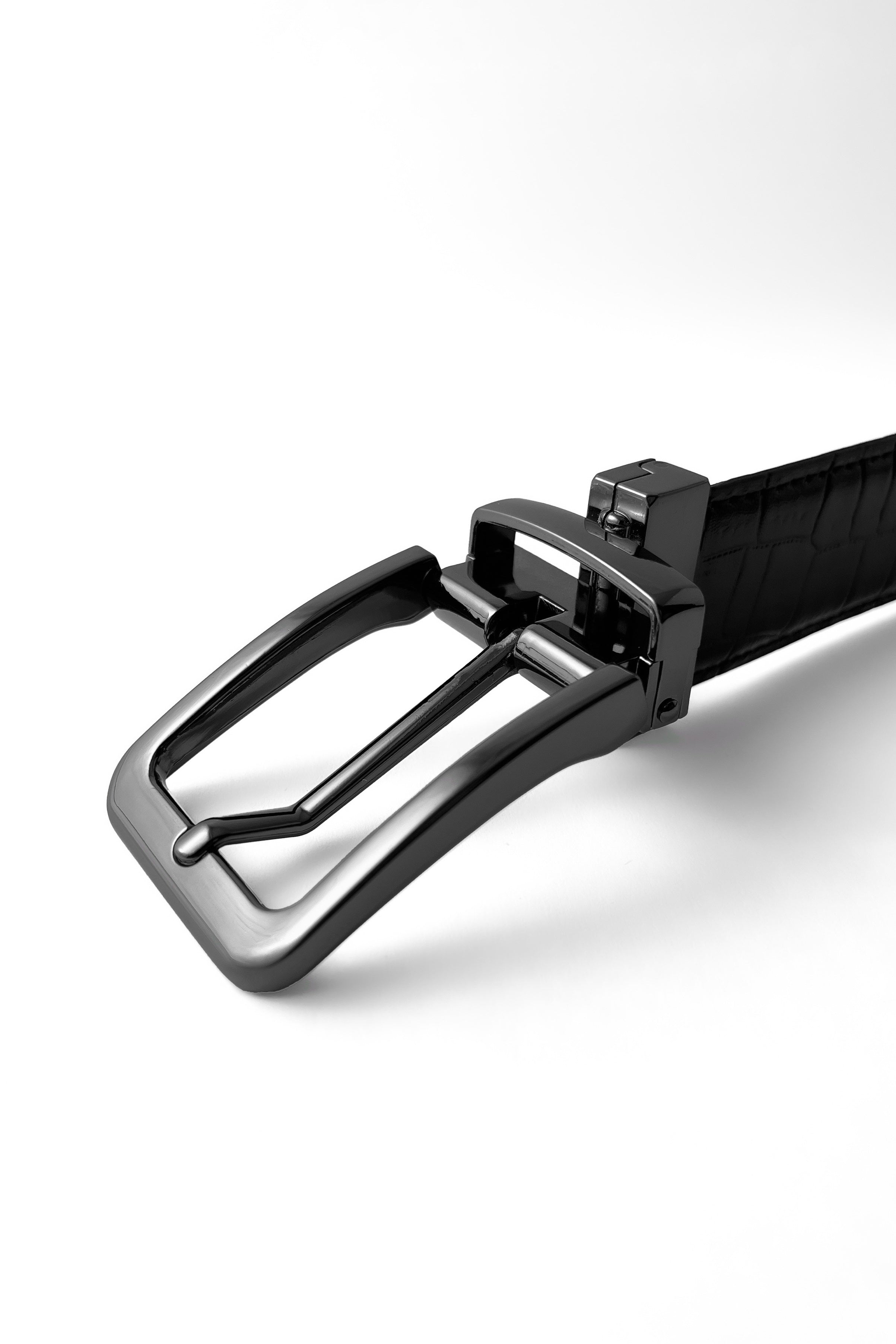 Black Croc Reversible (2 in 1) Belt