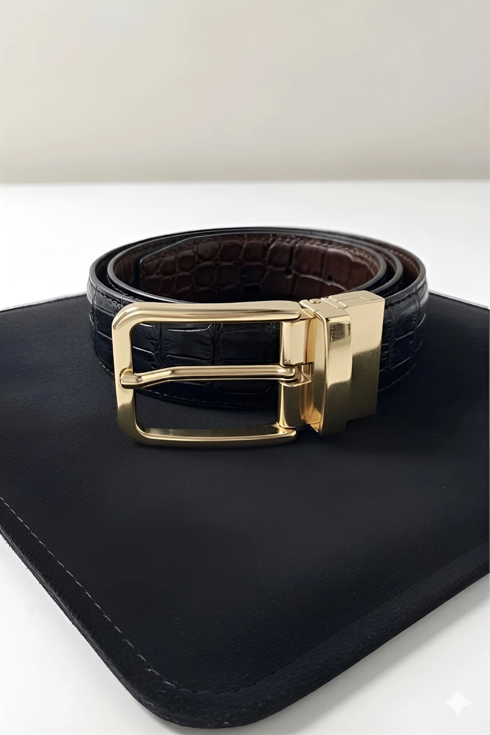 Gold Crocodile (Reversible 2 in 1 Belt)