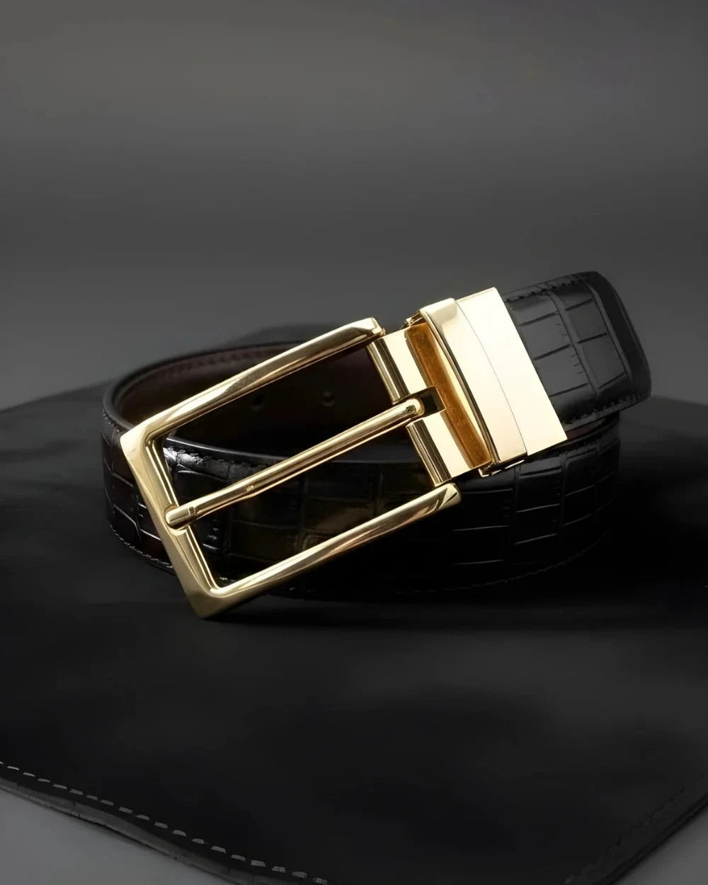 Gold Crocodile (Reversible 2 in 1 Belt)