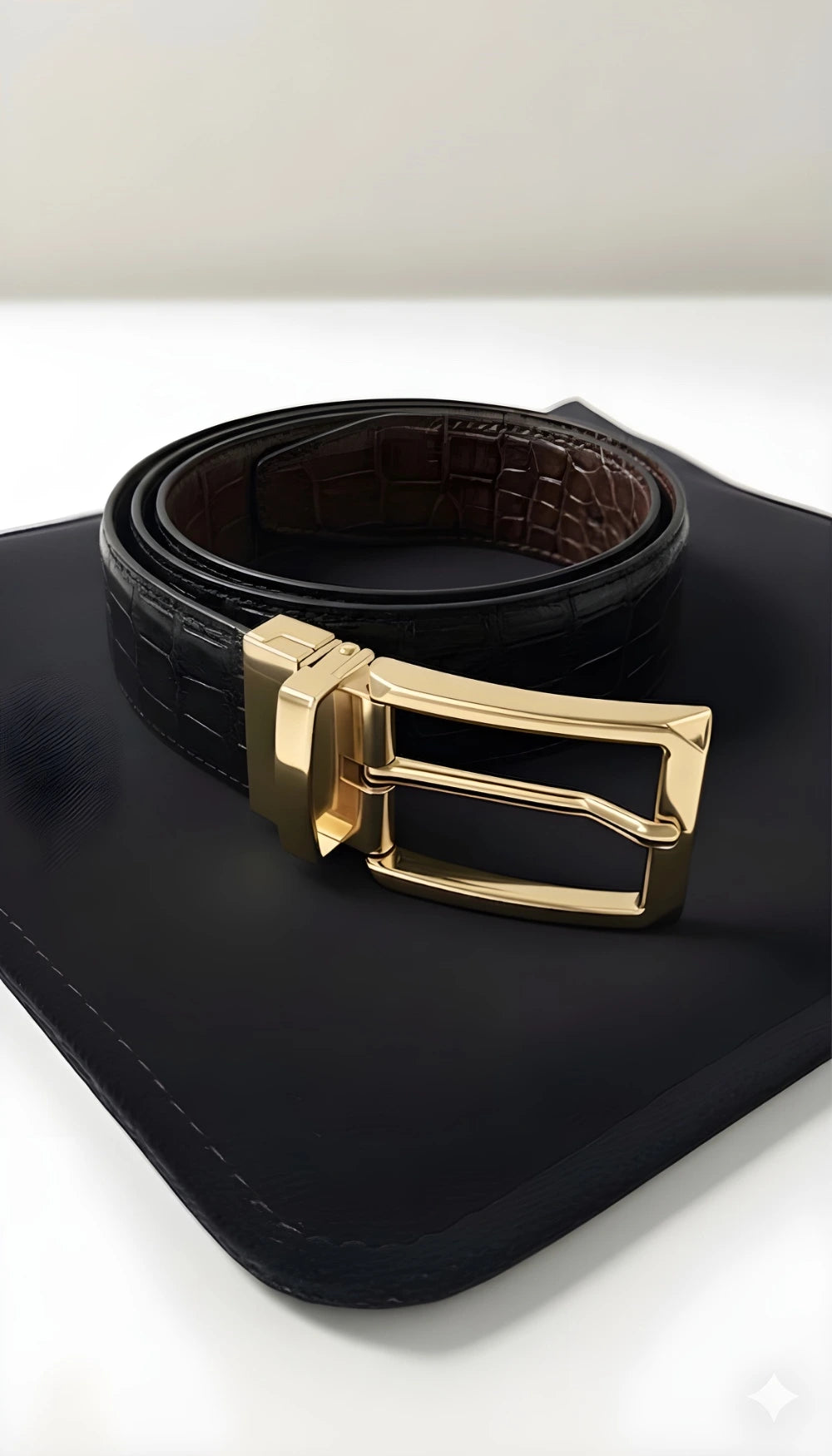 Gold Crocodile (Reversible 2 in 1 Belt)