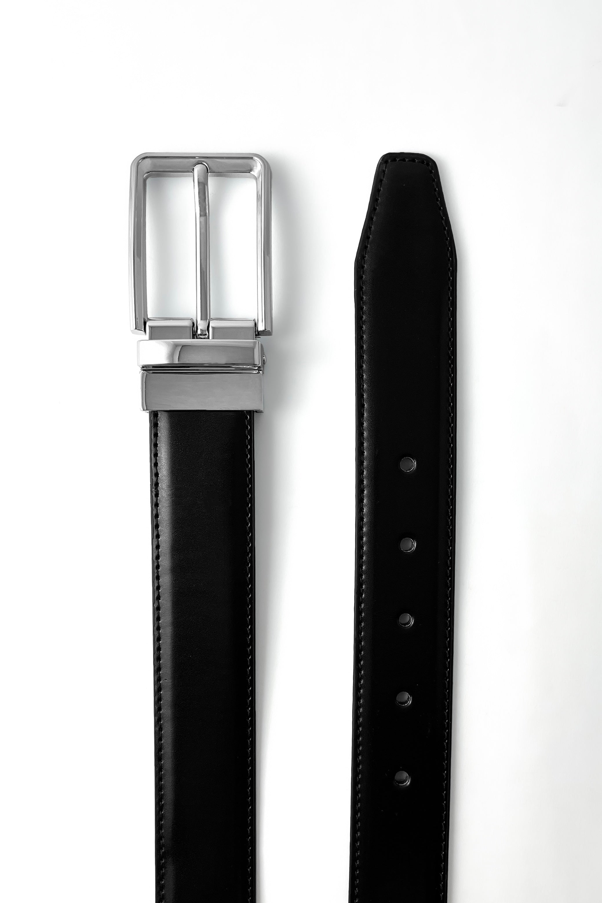 Silver Plain Reversible (2 in 1) Belt