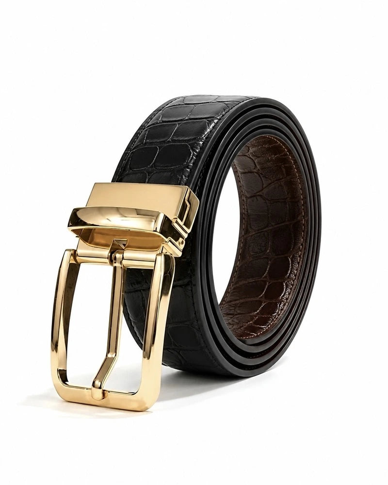 Gold Crocodile (Reversible 2 in 1 Belt)