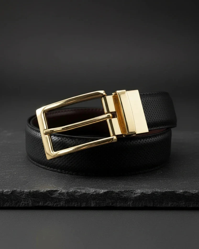 Gold Pin-dot (Reversible 2 in 1 Belt)