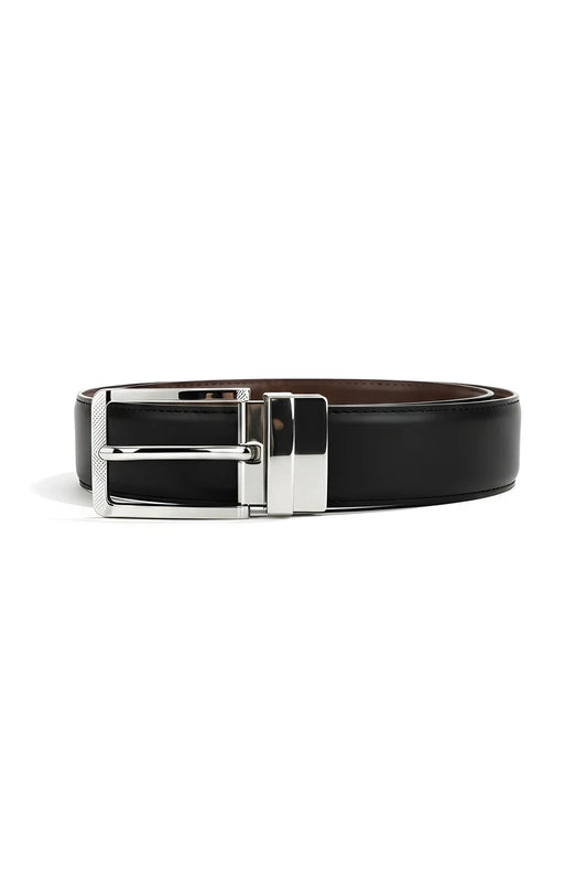 Silver Plain (Reversible 2 in 1 Belt)