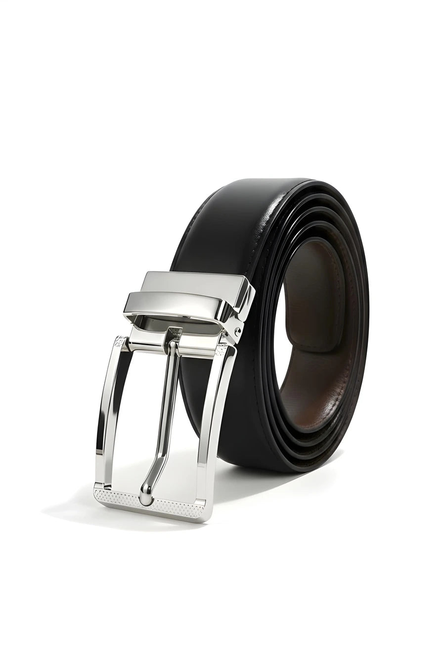 Silver Plain (Reversible 2 in 1 Belt)
