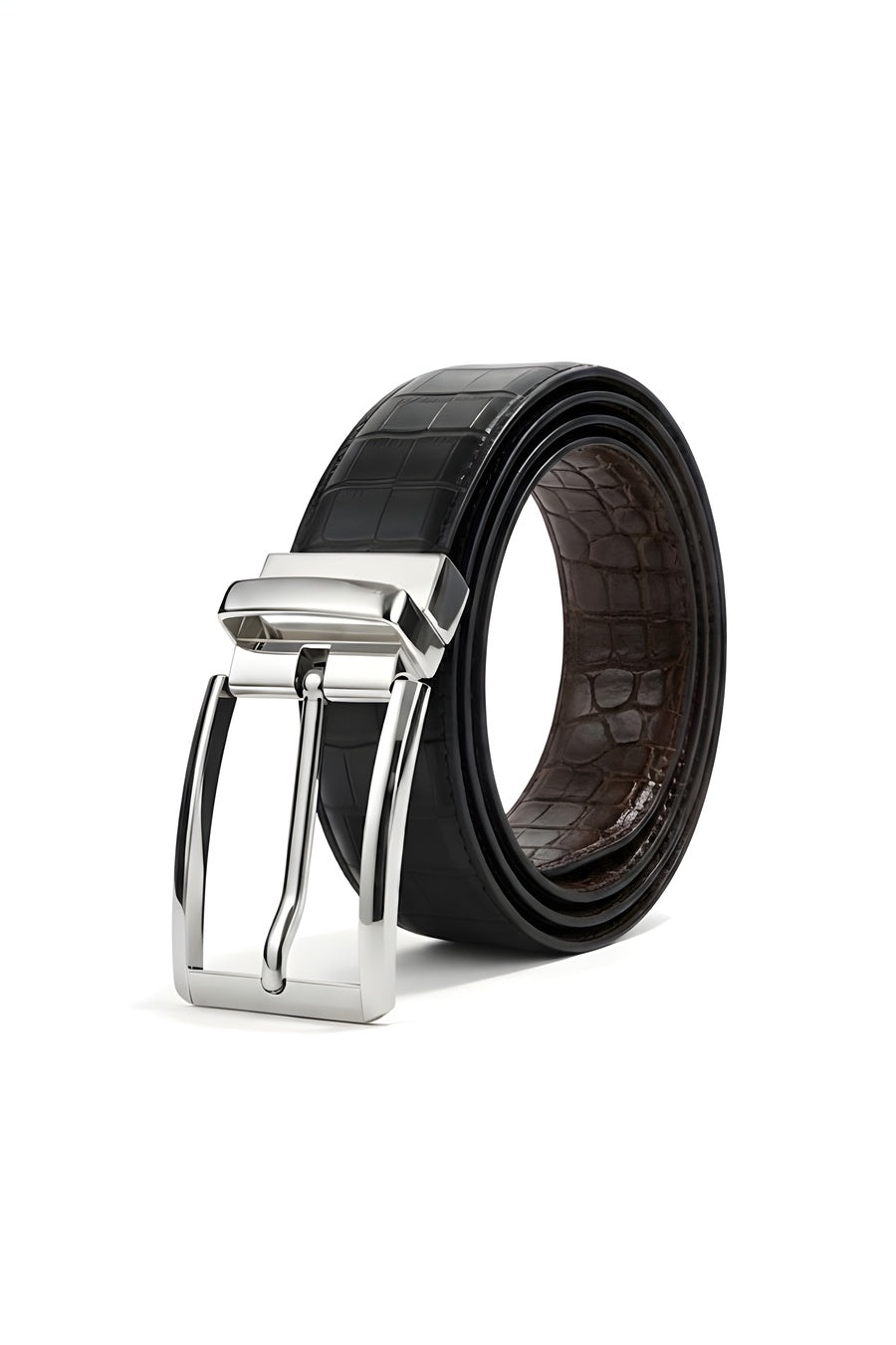 Silver Crocodile (Reversible 2 in 1 Belt)