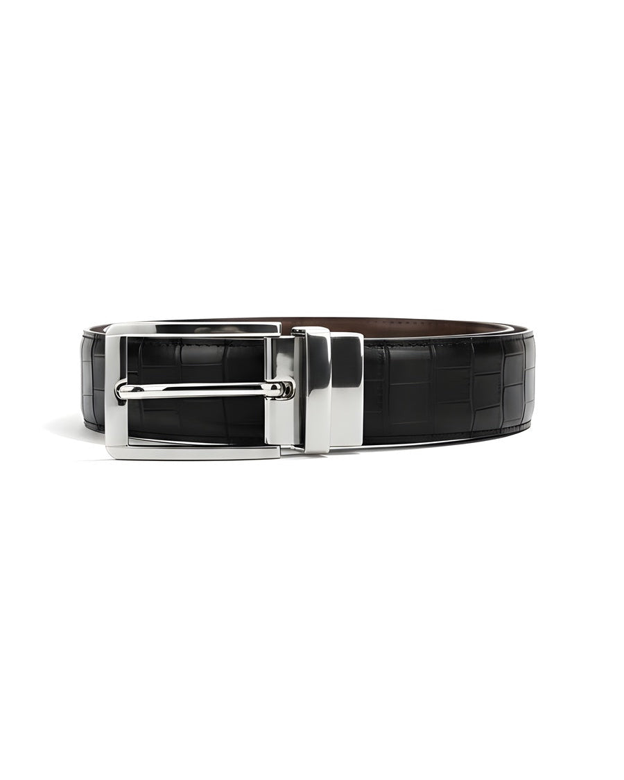 Silver Crocodile (Reversible 2 in 1 Belt)