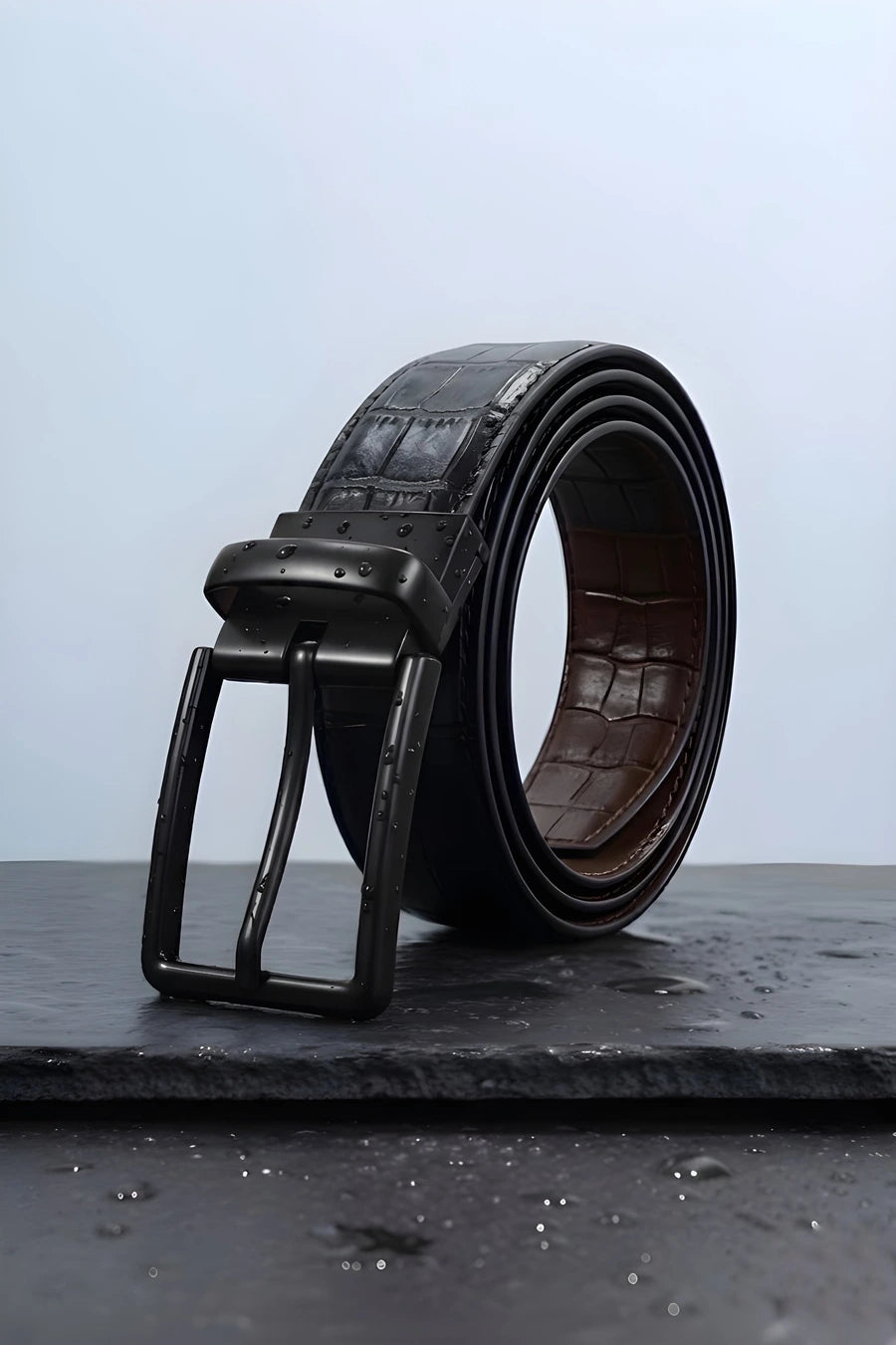 Black Crocodile (Reversible 2 in 1 Belt)