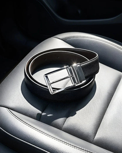 Silver Pin-dot (Reversible 2 in 1 Belt)