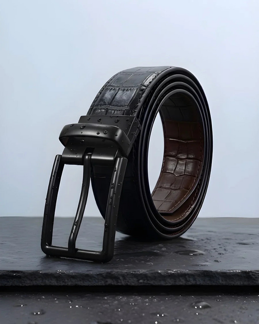 Black Crocodile (Reversible 2 in 1 Belt)