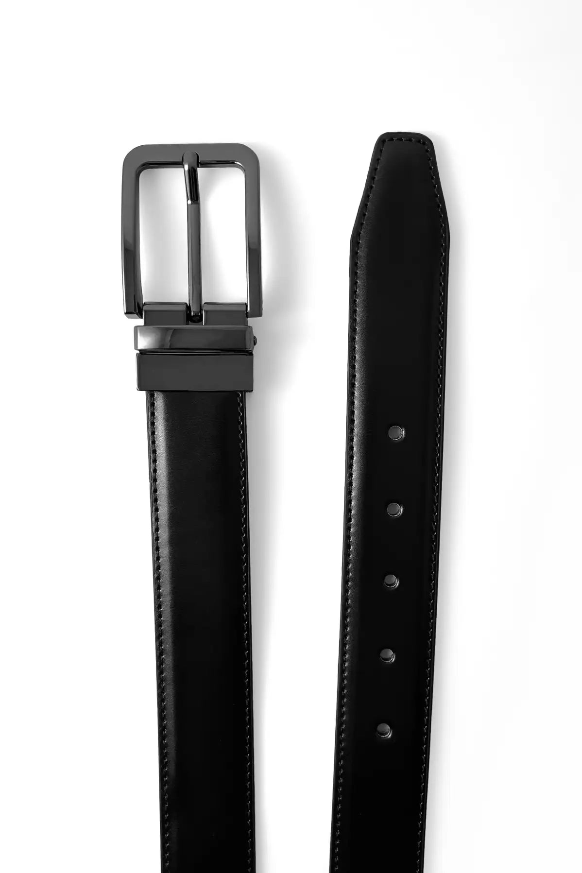 Black Plain Reversible (2 in 1) Belt The Bukl