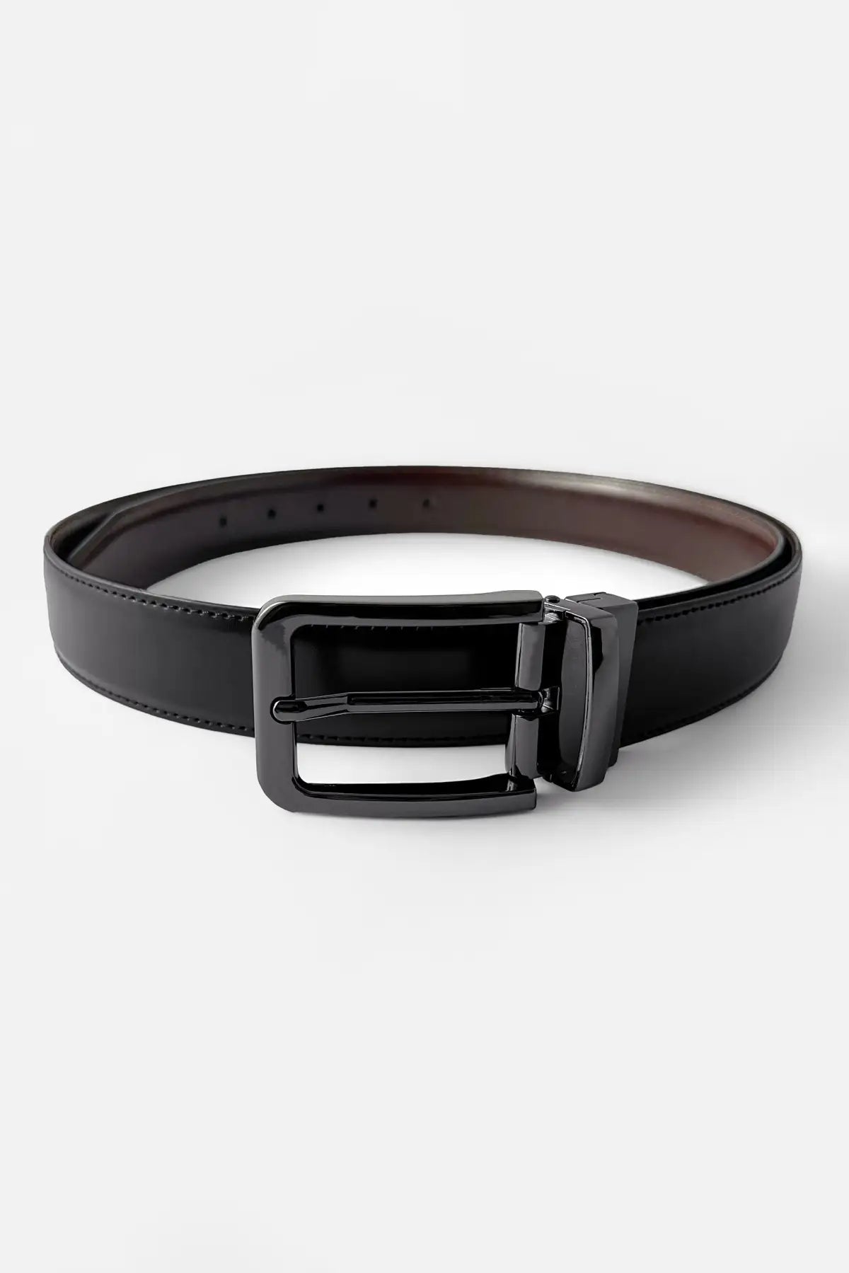 Black Plain Reversible (2 in 1) Belt The Bukl