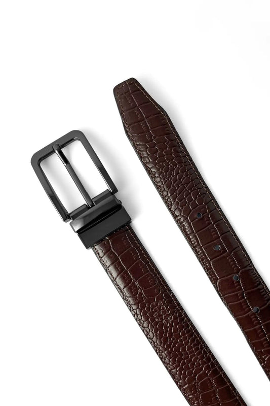 Black Croc Reversible (2 in 1) Belt The Bukl