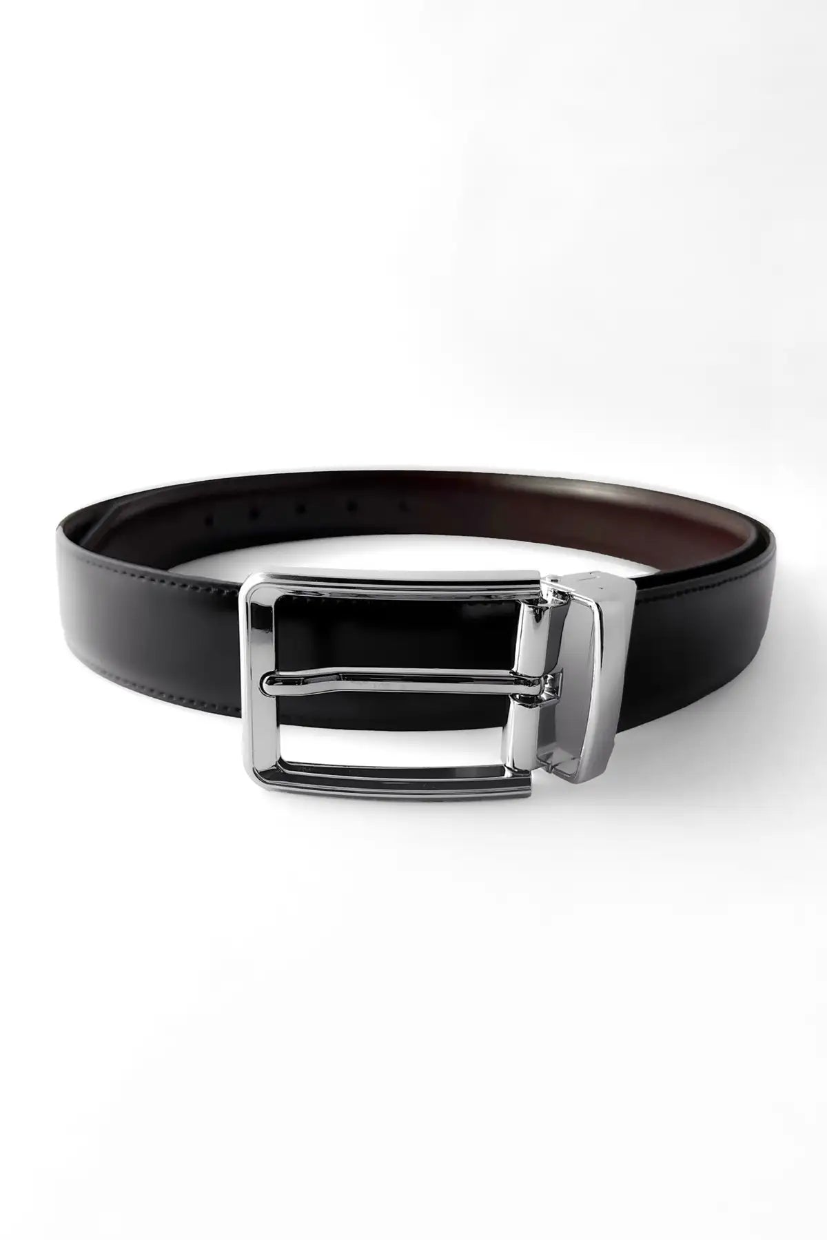 Silver Plain Reversible (2 in 1) Belt The Bukl