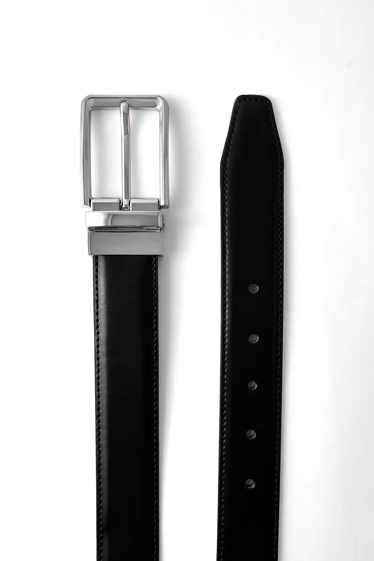 Silver Plain Reversible (2 in 1) Belt The Bukl