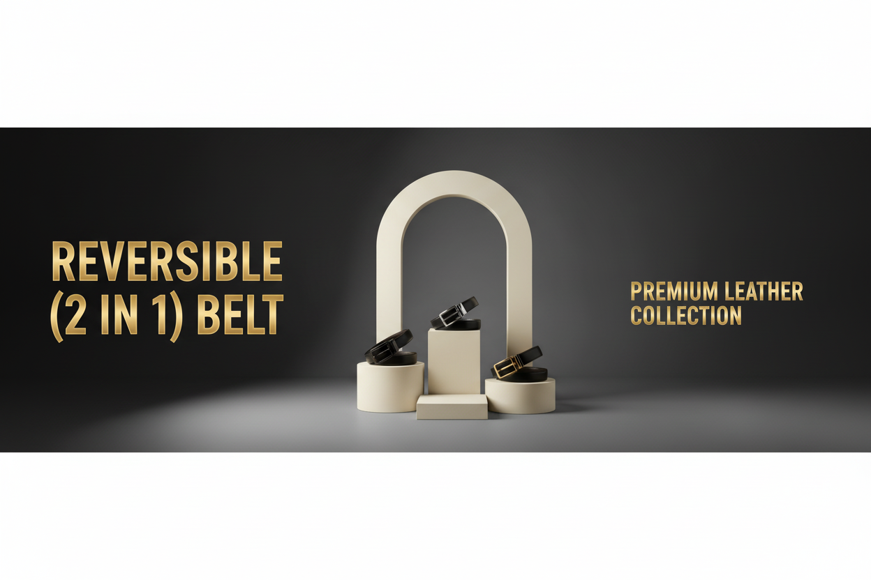 Reversible 2 IN 1 Belt Sophisticated Background Banner